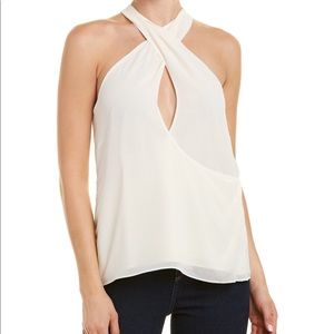 HAUTE HIPPIE Narcissus Halter Neck Key Hole Blouse